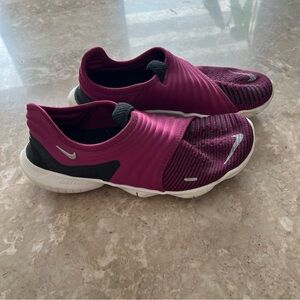 Nike Pink and Black Slip-On Sneakers